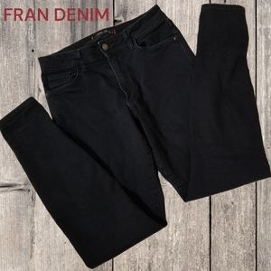Fran Denim Julie High Rise Skinny Black Jean